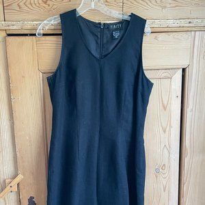 Vintage Y2K black linen 90s shift dress